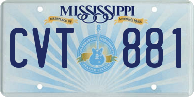 MS license plate CVT881