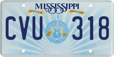 MS license plate CVU318