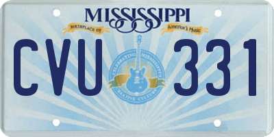 MS license plate CVU331