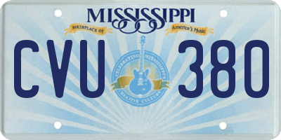 MS license plate CVU380