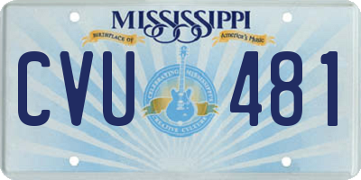 MS license plate CVU481