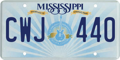 MS license plate CWJ440
