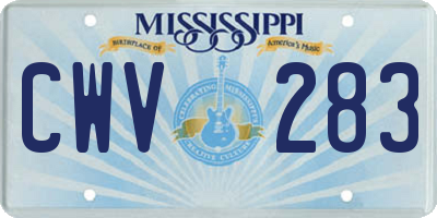 MS license plate CWV283