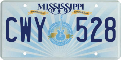 MS license plate CWY528