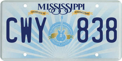 MS license plate CWY838