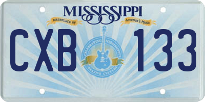 MS license plate CXB133