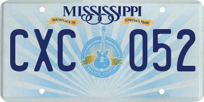 MS license plate CXC052