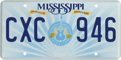 MS license plate CXC946