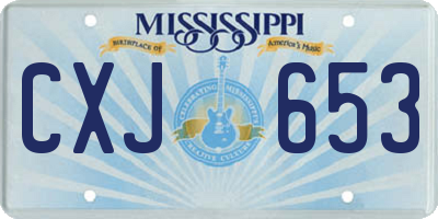 MS license plate CXJ653