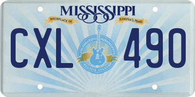 MS license plate CXL490