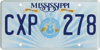 MS license plate CXP278
