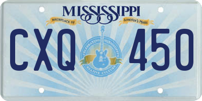 MS license plate CXQ450
