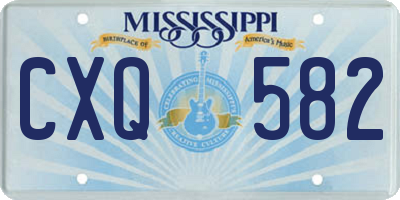 MS license plate CXQ582