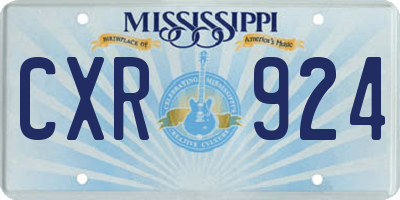 MS license plate CXR924