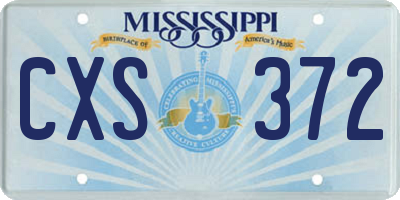 MS license plate CXS372