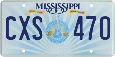 MS license plate CXS470