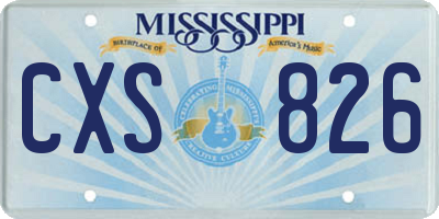 MS license plate CXS826