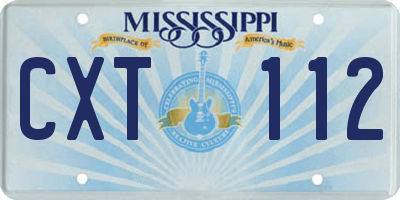MS license plate CXT112