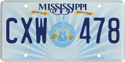 MS license plate CXW478