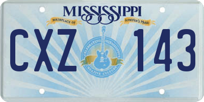 MS license plate CXZ143