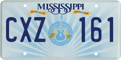 MS license plate CXZ161