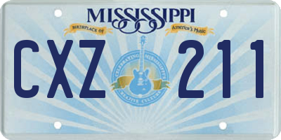 MS license plate CXZ211