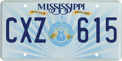MS license plate CXZ615