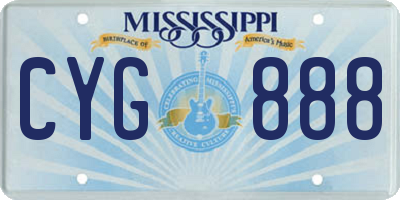 MS license plate CYG888