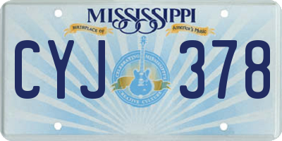 MS license plate CYJ378