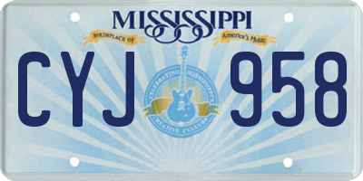MS license plate CYJ958