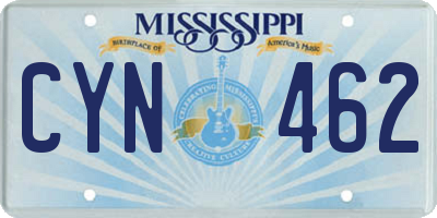MS license plate CYN462