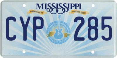 MS license plate CYP285