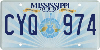 MS license plate CYQ974