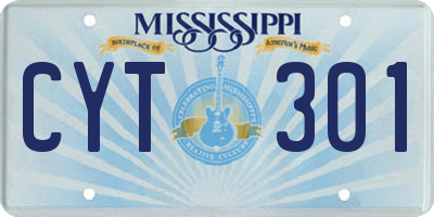 MS license plate CYT301