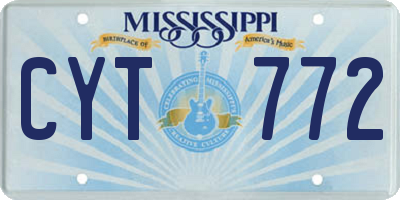 MS license plate CYT772