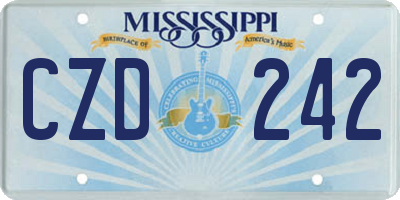 MS license plate CZD242