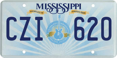 MS license plate CZI620