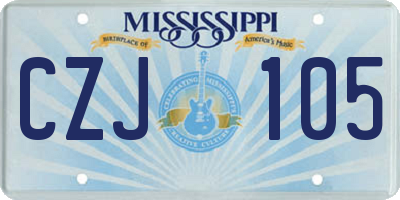 MS license plate CZJ105