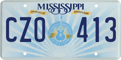 MS license plate CZO413
