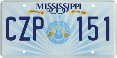 MS license plate CZP151