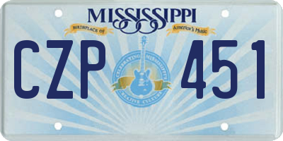 MS license plate CZP451