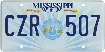 MS license plate CZR507