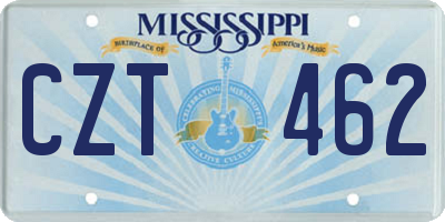 MS license plate CZT462