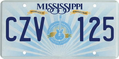 MS license plate CZV125