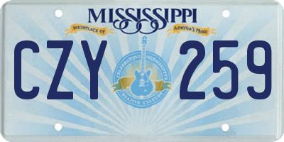 MS license plate CZY259