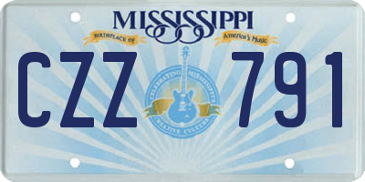 MS license plate CZZ791