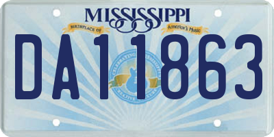 MS license plate DA11863