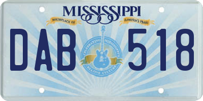 MS license plate DAB518