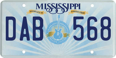 MS license plate DAB568