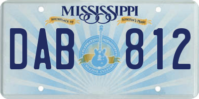 MS license plate DAB812